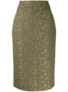 Rochas Fitted Pencil Skirt - Green