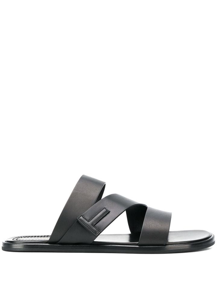 Tom Ford Logo Open-toe Sandals - Black
