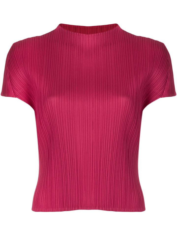 Pleats Please By Issey Miyake Pleated T-shirt - Pink & Purple