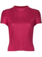 Pleats Please By Issey Miyake Pleated T-shirt - Pink & Purple