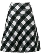 Peter Jensen A-line Check Skirt - Black