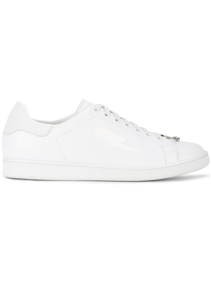 Neil Barrett White Pierced Punk Sneakers