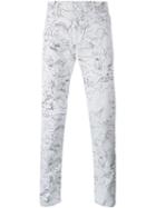 Kenzo Cactus Print Jeans, Men's, Size: 30, White, Cotton/spandex/elastane