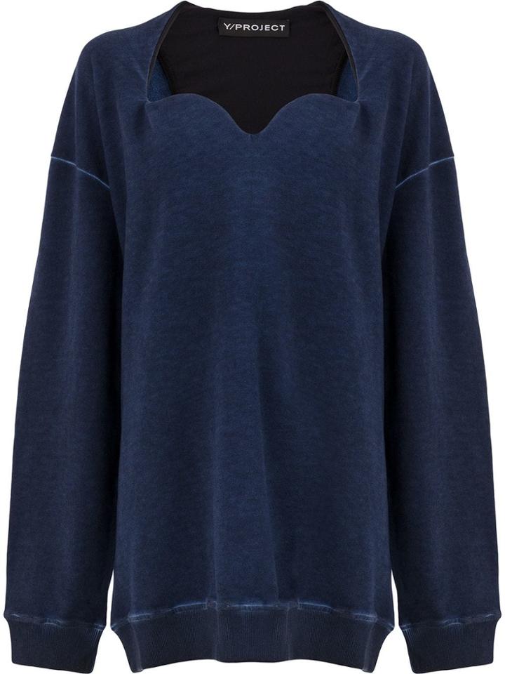 Y/project Sweetheart-neck Sweatshirt - Blue