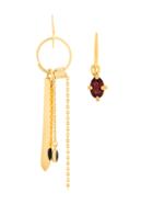 Wouters & Hendrix My Favourite Garnet And Black Perspex Mixed Earrings