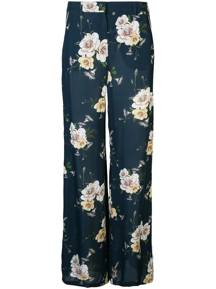 Nicholas Floral Print Trousers - Blue