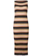Roberto Collina Fitted Zig-zag Stripe Dress - Multicolour
