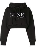 Andrea Crews Luxe Signature Cropped Hoodie - Black