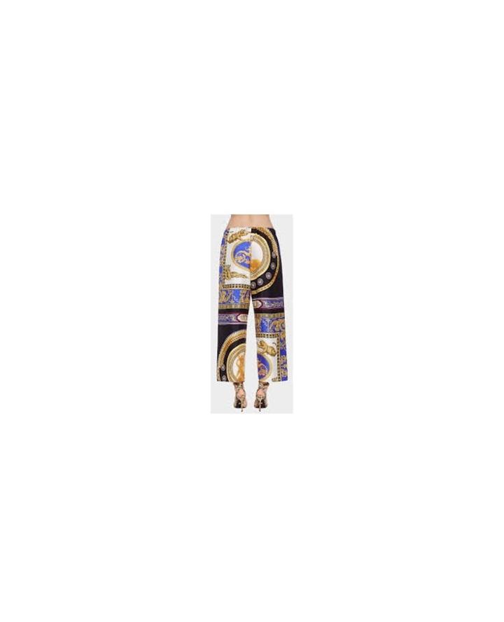 Fashion Concierge Vip Versace - The Lovers Print Silk Pants -