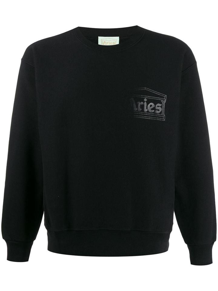 Aries Fading Logo Sweatshirt - Black