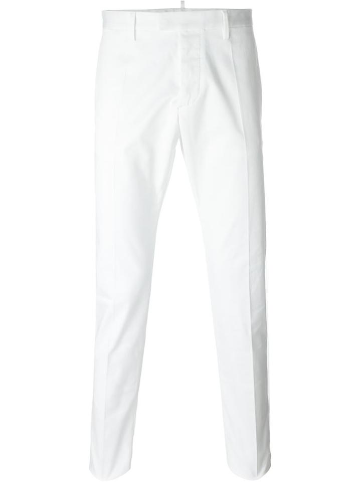 Dsquared2 Cool Guy Trousers, Men's, Size: 54, White, Cotton/spandex/elastane