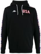 Kappa Usa Printed Hoodie - Black