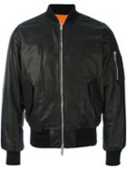 Unravel 'seta' Bomber Jacket, Men's, Size: 52, Black, Calf Leather/polyamide