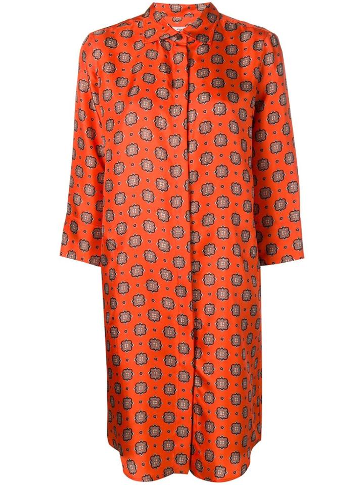 Alberto Biani Printed Shirt Dress - Orange