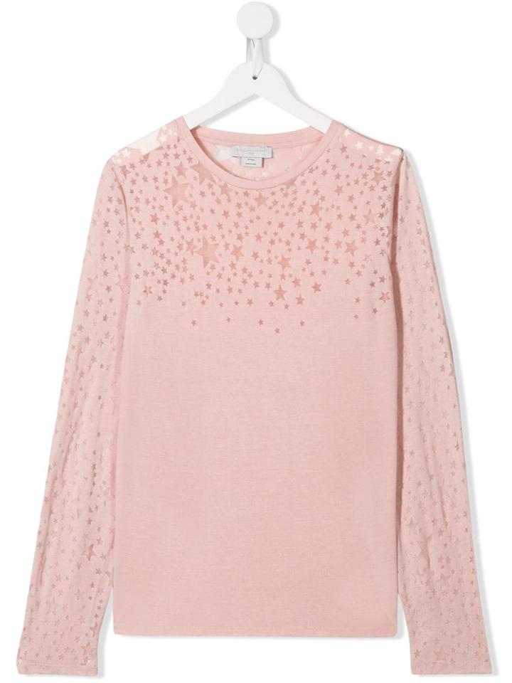 Stella Mccartney Kids Teen Star Detail Long-sleeve Top - Pink
