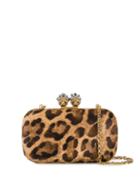 Alexander Mcqueen King Queen Skull Charm Clutch - Neutrals