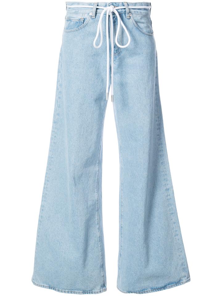 Off-white High Rise Wide Leg Jeans - Blue