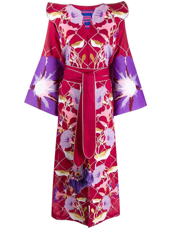 Yuliya Magdych Flower Bell Dress - Red