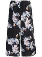 Vince Cropped Floral Trousers - Black