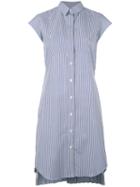 Sacai - Pleated Pinstripe Shirt Dress - Women - Cotton - 3, Blue, Cotton