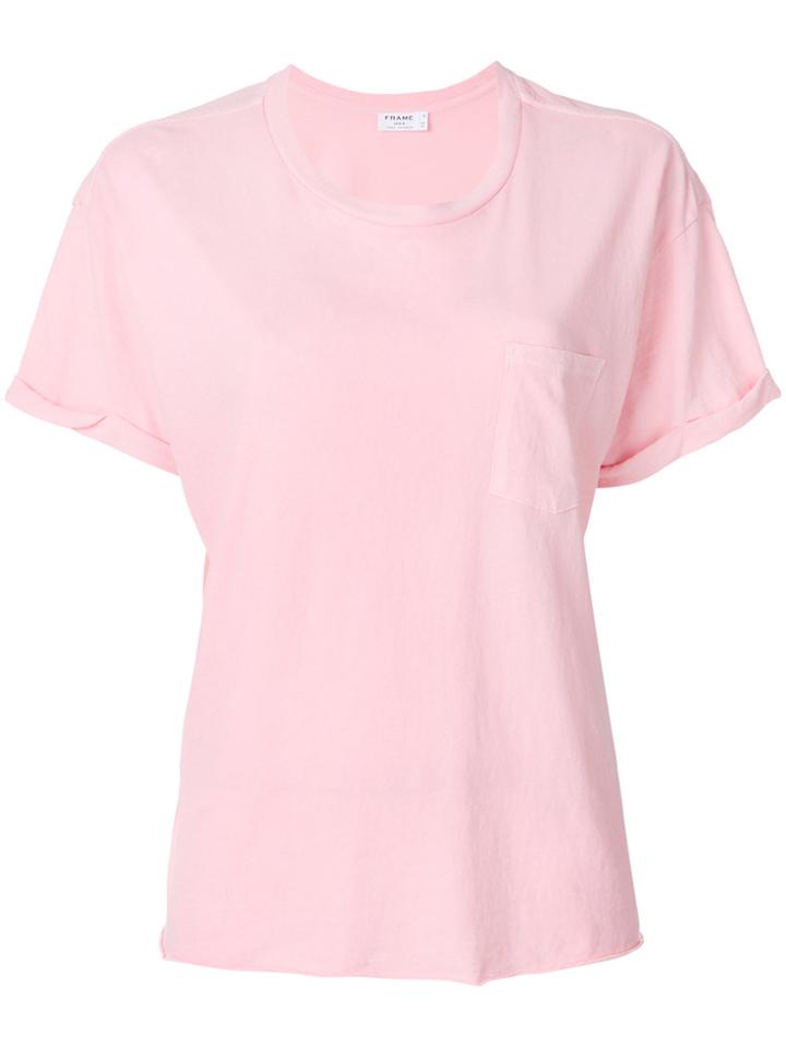 Frame Denim Pocket Detail T-shirt - Pink & Purple