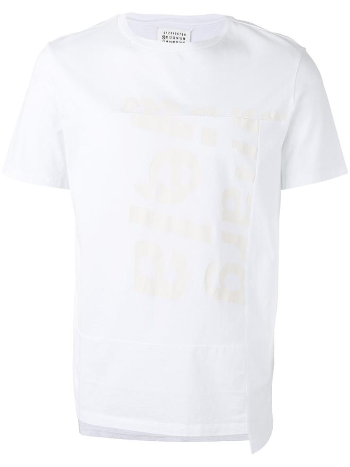 Printed Asymmetric T-shirt - Men - Cotton - 48, White, Cotton, Maison Margiela