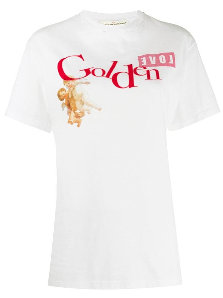 Golden Goose Graphic Brand T-shirt - White