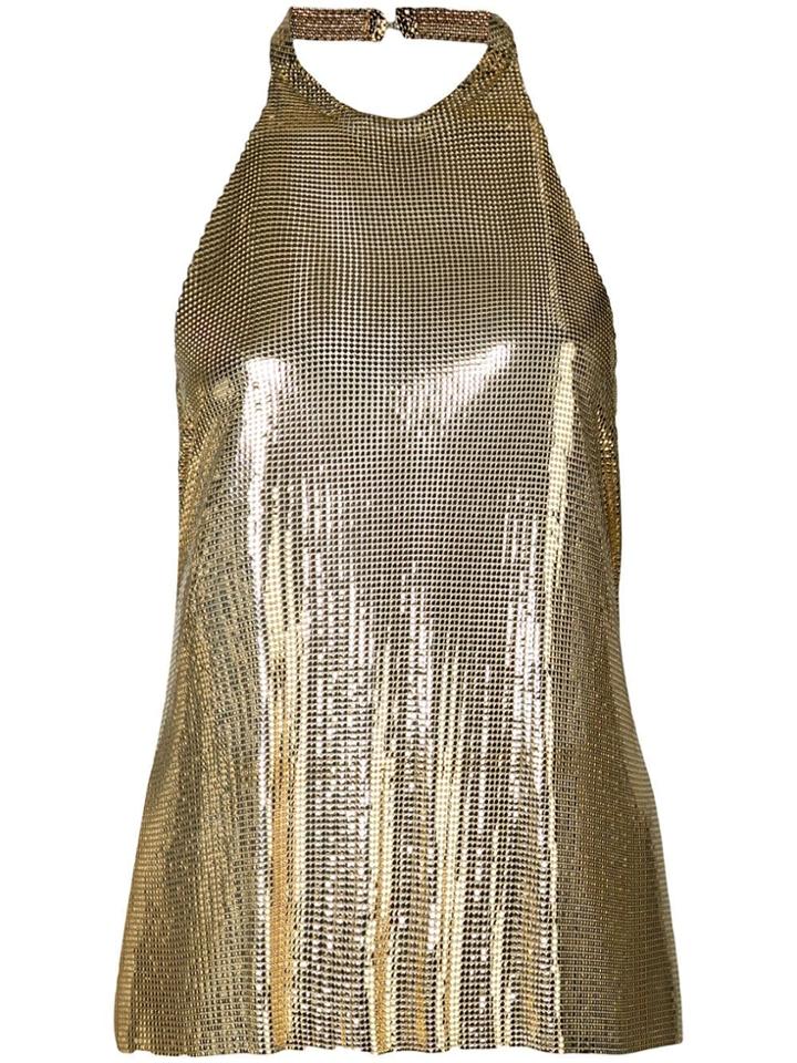 Fannie Schiavoni Backless Sequined Top - Gold