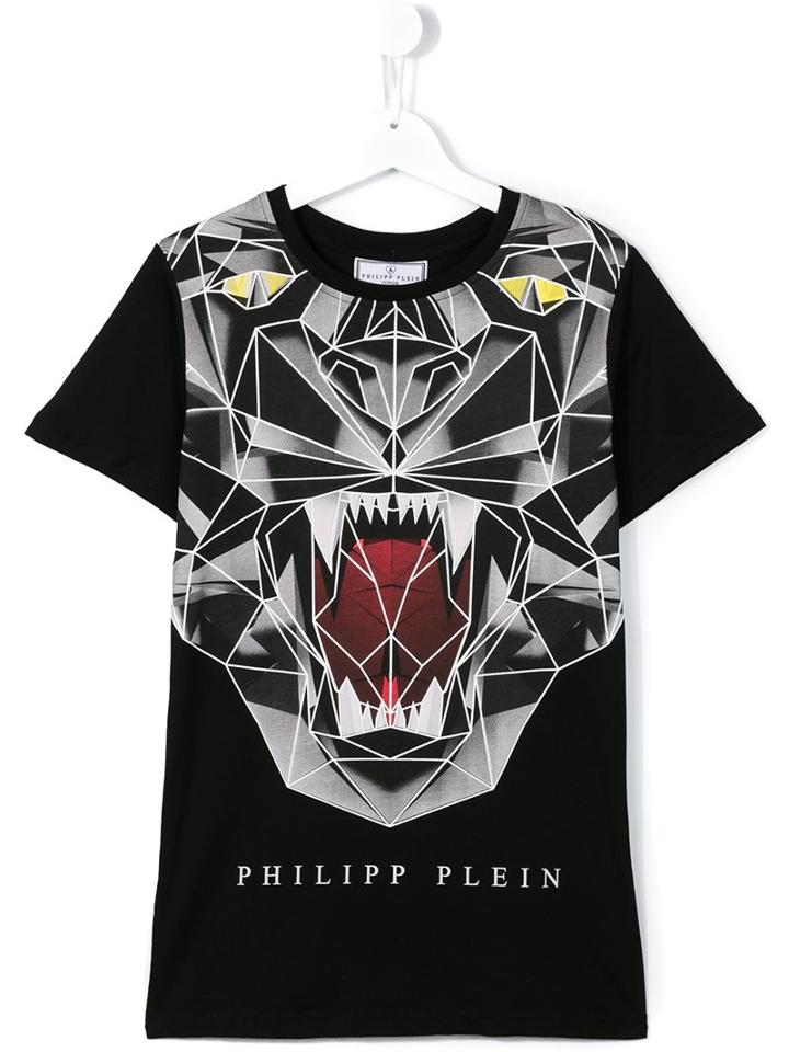 Philipp Plein Kids 'angry Eyes' T-shirt, Girl's, Size: 14 Yrs, Black
