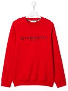 Givenchy Kids Teen Logo Sweatshirt - Red