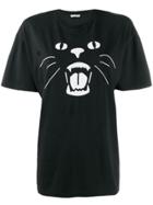 Miu Miu Meouw Meouw Printed T-shirt - Black