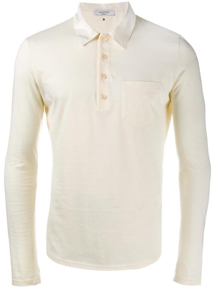 Valentino 'rockstud' Polo Shirt, Men's, Size: Medium, Nude/neutrals, Cotton/silk