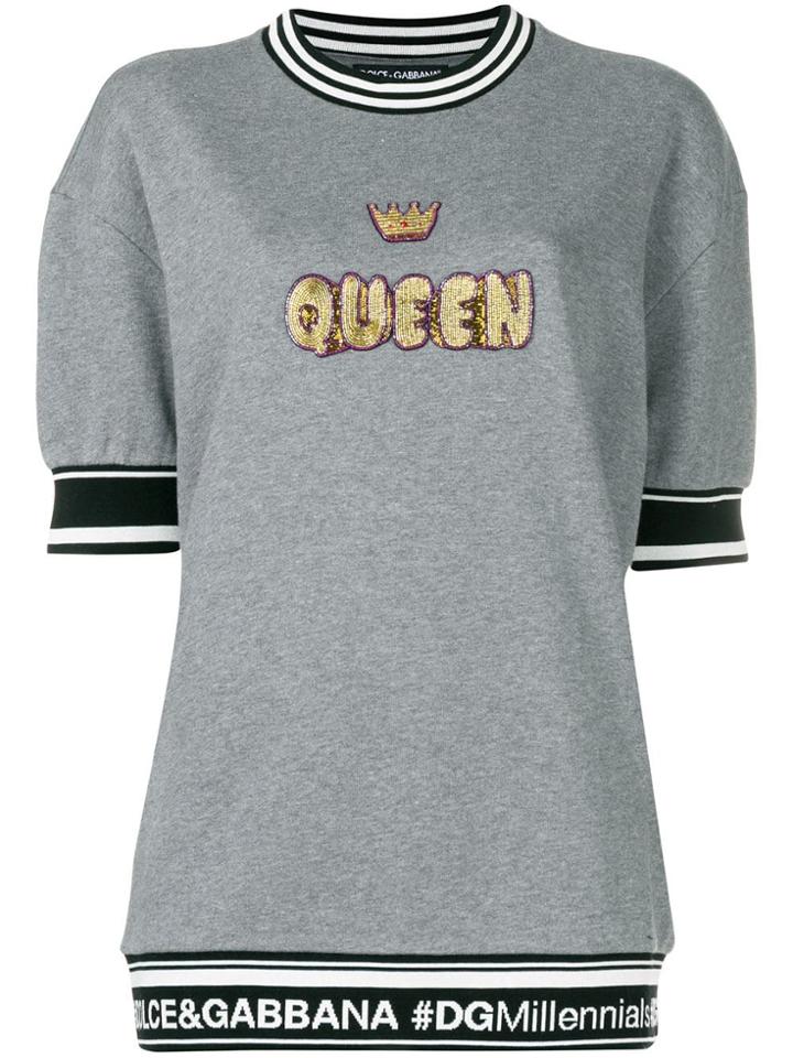 Dolce & Gabbana Embellished Queen Jumper - Grey
