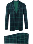 Boglioli Checked Suit, Men's, Size: 50, Blue, Linen/flax/acetate/cupro