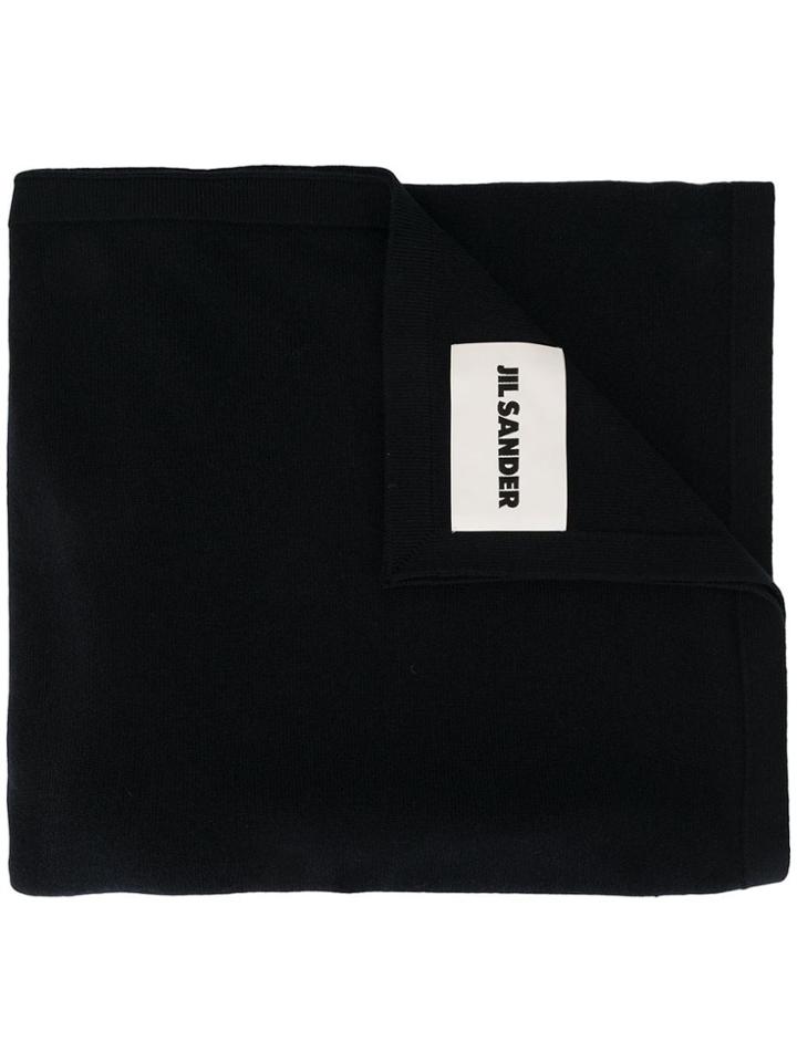 Jil Sander Logo Patch Scarf - Blue