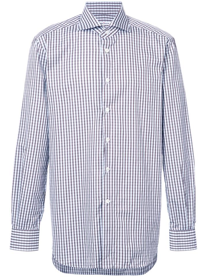 Kiton Micro Checked Shirt - Brown