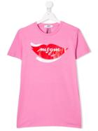 Msgm Kids Lips Logo T-shirt - Pink