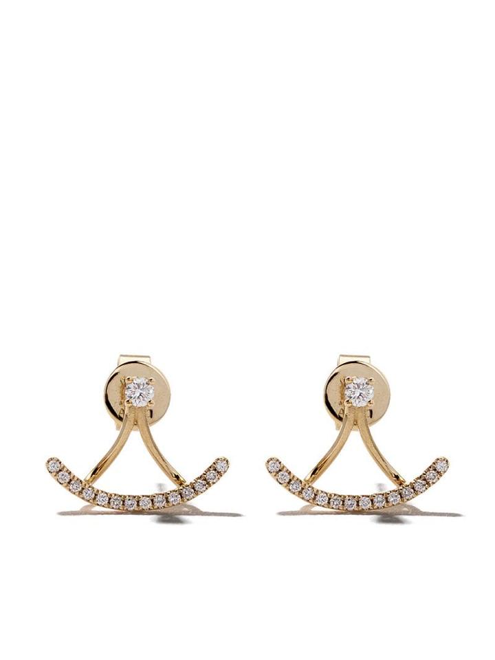 As29 18kt Yellow Gold Mini Charm Diamond Jacket Earrings