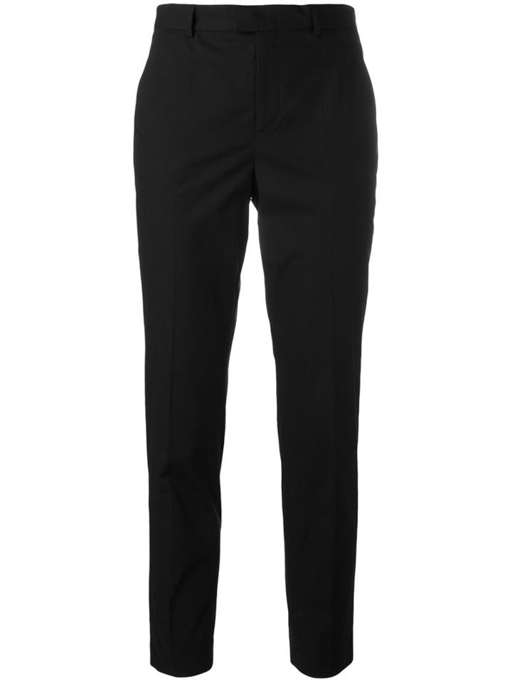 Red Valentino Cropped Trousers, Women's, Size: 42, Black, Cotton/spandex/elastane