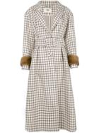 Fendi Check Belted Trench Coat - Pink & Purple