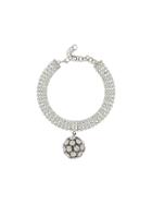 Alessandra Rich Crystal Embellished Sphere Choker - Silver