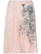 Prada Pleated Printed Skirt - Pink & Purple