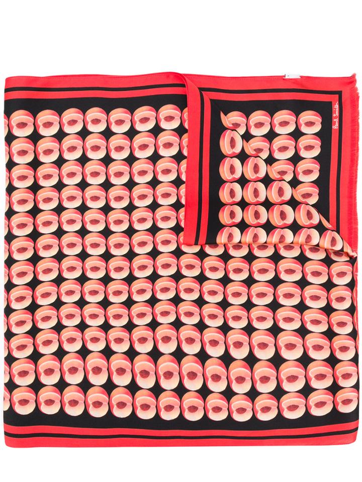 Paul Smith Peach Print Scarf - Black