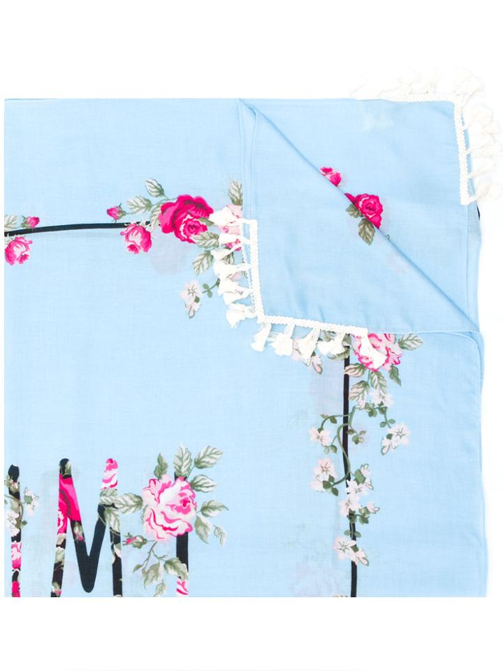 Twin-set Floral Print Scarf - Blue