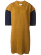 Maison Margiela Colour Block Ribbed Dress, Women's, Size: Xs, Brown, Cotton