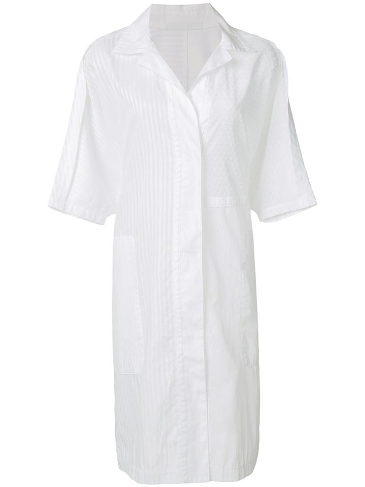 Elongated Shortsleeved Shirt - Women - Cotton - 6, White, Cotton, Victor Alfaro