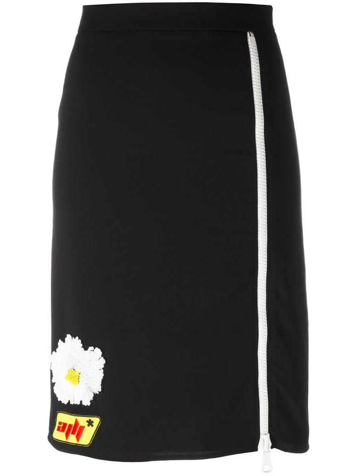 Au Jour Le Jour Side Zip Skirt, Women's, Size: 42, Black, Polyamide/spandex/elastane/viscose/pvc