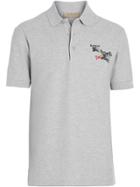 Burberry Triple Archive Logo Cotton Piqué Polo Shirt - Grey