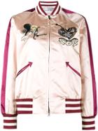 Valentino Tattoo Embroidered Bomber Jacket - Pink & Purple