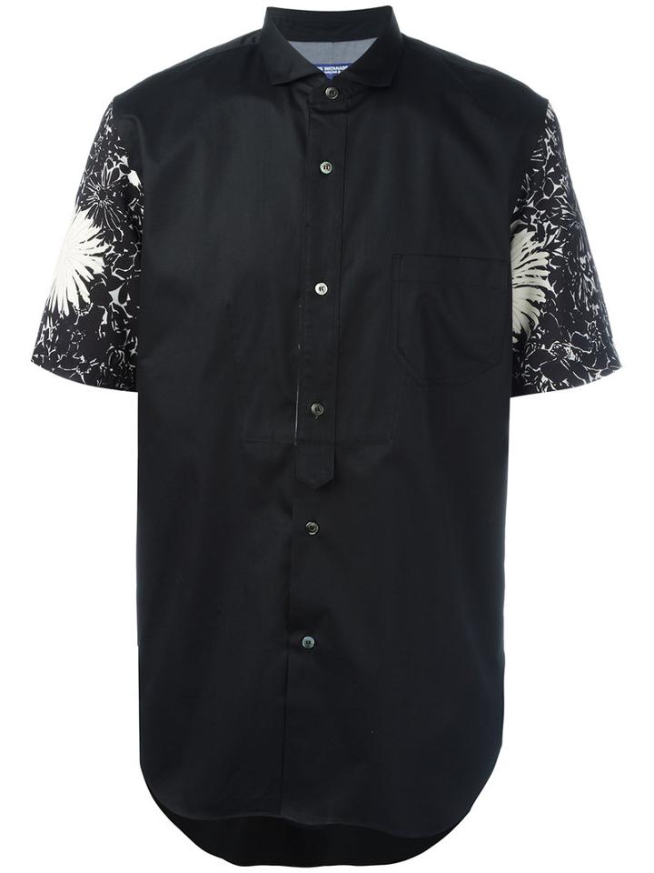Junya Watanabe Comme Des Garçons Man Printed Sleeves Shirt, Men's, Size: Medium, Black, Cotton/cupro/rayon